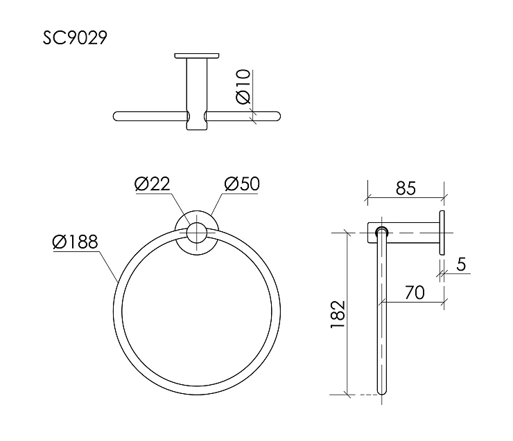 Полотенцедержатель Sancos Base SC9029BG кольцо, брашированное золото
