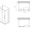 Душевой уголок ABBER Schwarzer Diamant 120х100см AG30120BH-S100B-S100B черный, стекло прозрачное