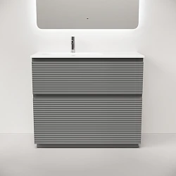 Тумба под раковину Sancos Folk Floor 100 FL100FLES левая, напольная, Ergraut soft