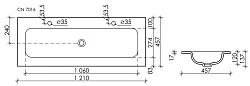 Раковина встраиваемая Ceramica Nova Grace 120см CN7016MB черная матовая