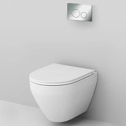 Инсталляция с унитазом и клавишей AM.PM Spirit 2.0 IS49051.701700 белый, синий, хром