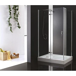 Душевой уголок Cezares Bergamo 100x80см BERGAMO-W-AH-1-100/80-P-Cr-L профиль хром, стекло рифленое