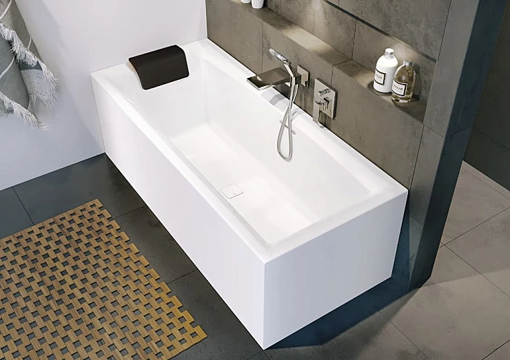 Акриловая ванна Riho Still Square 170x75 Plug & Play B100060005 правая, белая глянцевая