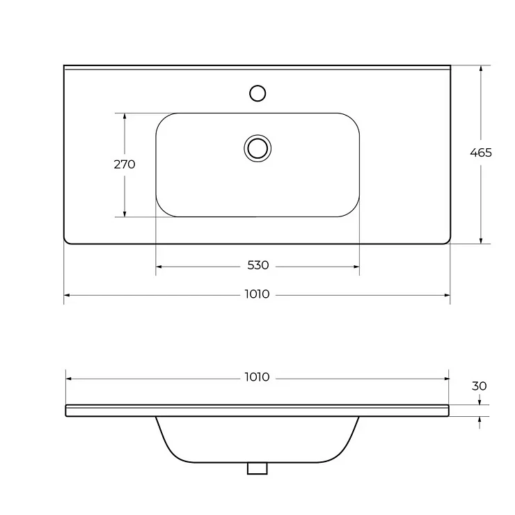 Раковина встраиваемая BelBagno 100см BB1000ETL белая