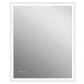 Зеркало LED 080 design pro 70x85 с подсветкой часы с антизапотеванием прямоугольное