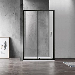 Душевой уголок Azario Milton 120х80см AZ-ND1131-L 1200 BLACK профиль черный, стекло прозрачное