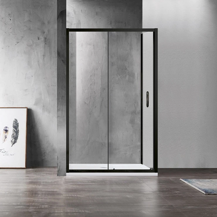 Душевой уголок Azario Milton 120х80см AZ-ND1131-L 1200 BLACK профиль черный, стекло прозрачное