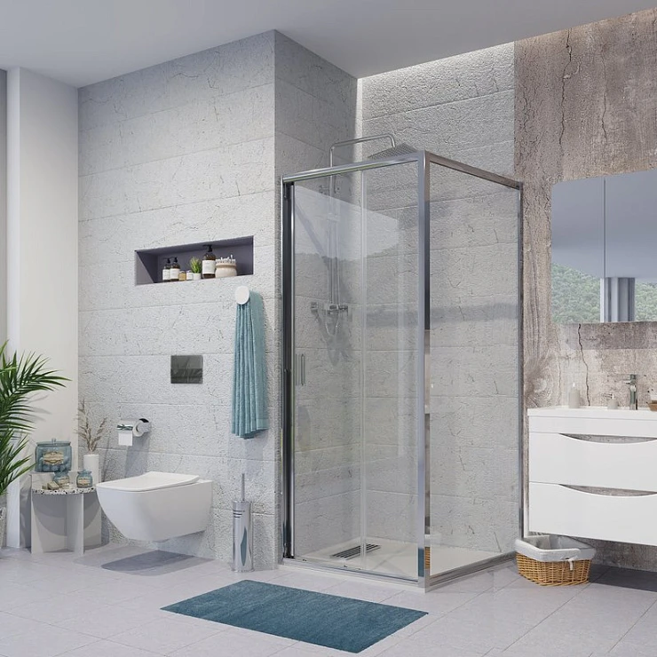 Душевой уголок Niagara Nova 90x80см NG-62-9A-A80 профиль хром, стекло прозрачное
