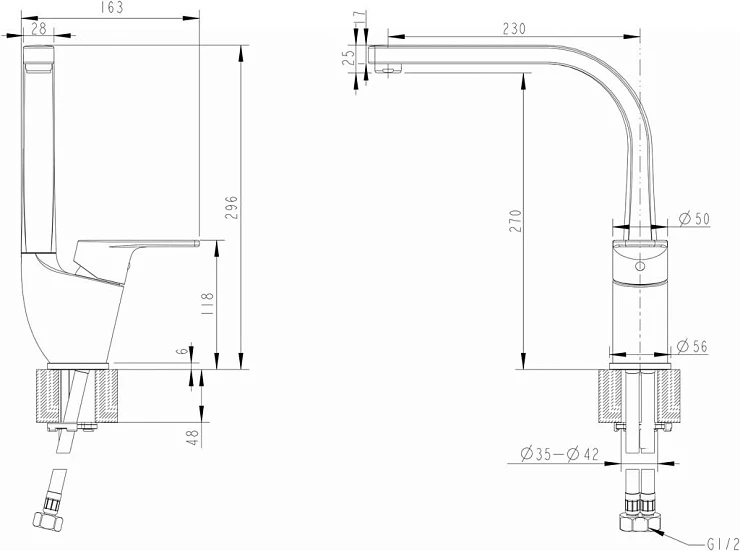 Смеситель для кухни Bravat Line F75299C-2 хром
