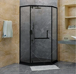 Душевой уголок RGW Hotel HO-084B 100x100см 350608400-14 профиль черный, стекло прозрачное