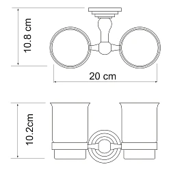 Стакан Wasserkraft Ammer K-7028D двойной, хром
