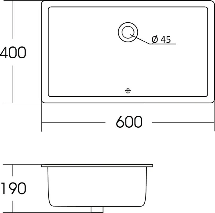 Раковина встраиваемая Orange 60см B02-600W белая глянец