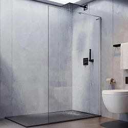 Душевая перегородка Veconi Korato KR-77 80см KR77-80-01-C9 профиль хром, стекло прозрачное
