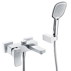 Смеситель для ванны с душем Wasserkraft Aller 1061WHITE белый/хром