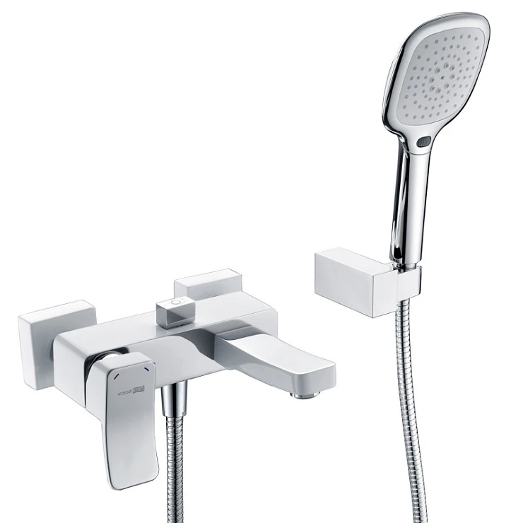 Смеситель для ванны с душем Wasserkraft Aller 1061WHITE белый/хром