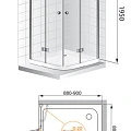 Душевой уголок Cezares Verona 90x90см VERONA-R-2-90-C-Cr профиль хром, стекло прозрачное