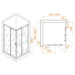 Душевой уголок RGW Passage PA-39B 100x100см 03083900-14 профиль черный, стекло прозрачное