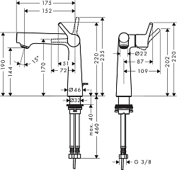 Смеситель для раковины Hansgrohe Talis S 72115000 хром