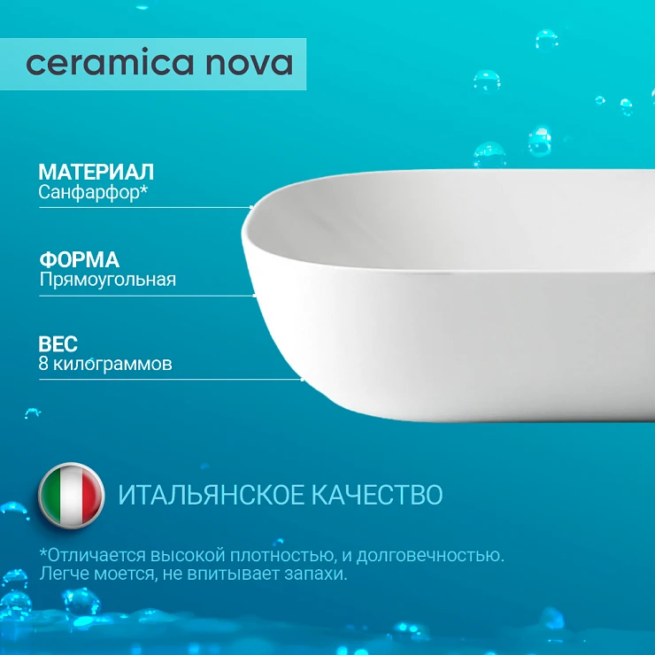 Раковина накладная Ceramica Nova Element CN6009 белая глянцевая