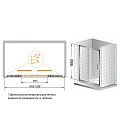 Душевая дверь в нишу Cezares 170см PRATICO-BF-2-170-C-Cr профиль хром, стекло прозрачное
