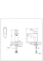 Смеситель для раковины Bravat Art F175109G золото