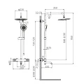 Душевая стойка ARROW AG3317SHMB с термостатом, черный матовый