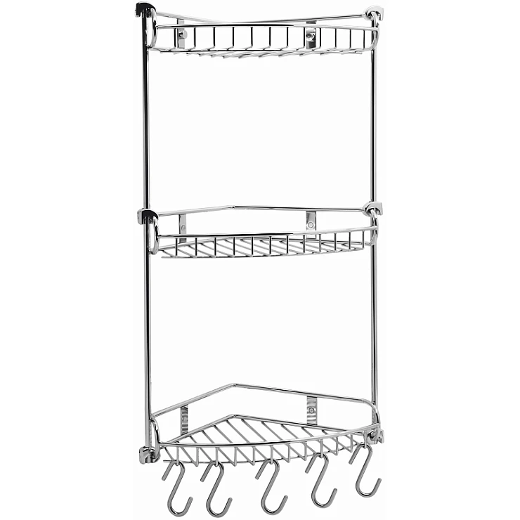 Полка Wasserkraft K-1233 3-ярусная, угловая, хром