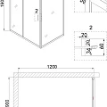 Душевой уголок Niagara Nova 120x90см NG-82-12AB-A90B профиль черный, стекло прозрачное