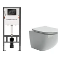 Комплект инсталляции Ceramica Nova CN121001MB с унитазом CN3009, кнопка черная матовая