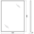 Зеркало BelBagno 60 SPC-AL-600-800 Nero черное