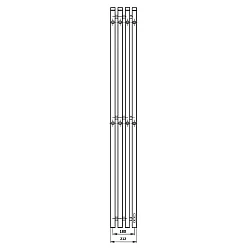 Полотенцесушитель электрический Маргроид Inaro 4 150х18 см, 3 секции, 2 ряда крючков, графит