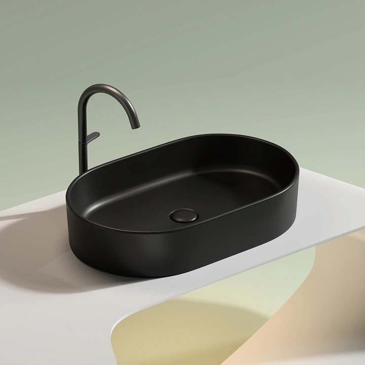 Раковина накладная Ceramica nova Element 600*380*122мм CN6048MB черная матовая