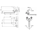 Смеситель для ванны с душем Bravat Pure F6105161C-01A хром