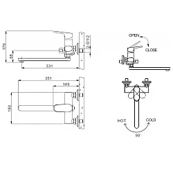 Смеситель для ванны с душем Bravat Pure F6105161C-01A хром