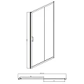 Душевая дверь в нишу Bravat Drop 120x200см BD120.4100A профиль хром, стекло прозрачное
