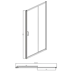 Душевая дверь в нишу Bravat Drop 120x200см BD120.4100A профиль хром, стекло прозрачное
