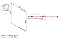 Душевая дверь в нишу Vincea Como 150см VPS-1C150CL профиль хром, стекло прозрачное