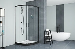 Душевой уголок Bravat Blackline 90x90см BS090.1201B профиль черный, стекло прозрачное