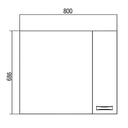 Зеркало-шкаф Aquaton Диор 80 1A168002DR01R белый