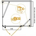 Душевой уголок Cezares Giubileo 120x100см GIUBILEO-AH-11-120/100-CP-Cr-R хром, стекло прозрачно/узор
