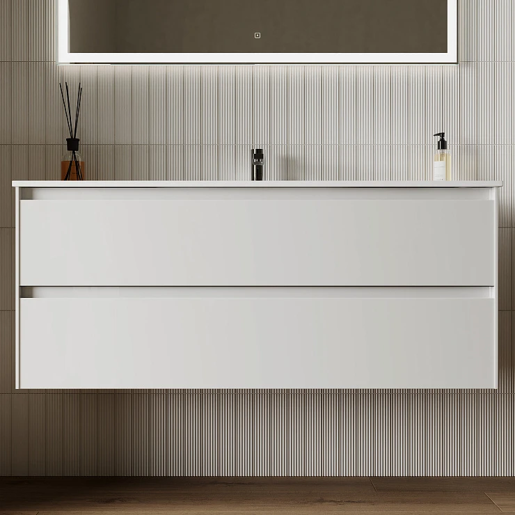 Тумба с раковиной Sancos Cento 120 белая глянцевая
