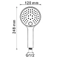 Душевая лейка Wasserkraft A060 пластик, хром