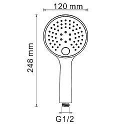 Душевая лейка Wasserkraft A060 пластик, хром