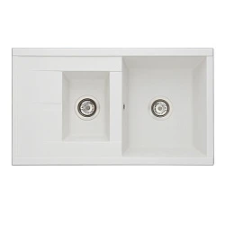 Кухонная мойка Aquaton Делия 87 87х22х51см 1A716232DE240 белая глянцевая