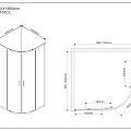 Душевой уголок Vincea Scala 100х100см VSQ-2SC100CL профиль хром, стекло прозрачное