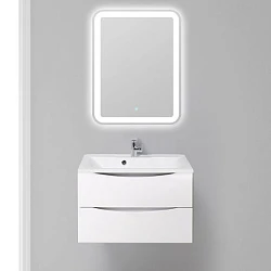 Тумба с раковиной BelBagno Marino 75 белая глянцевая