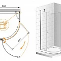 Душевой уголок Cezares Elena 90x90см ELENA-W-R-11-90-C-Cr-R профиль хром, стекло прозрачное