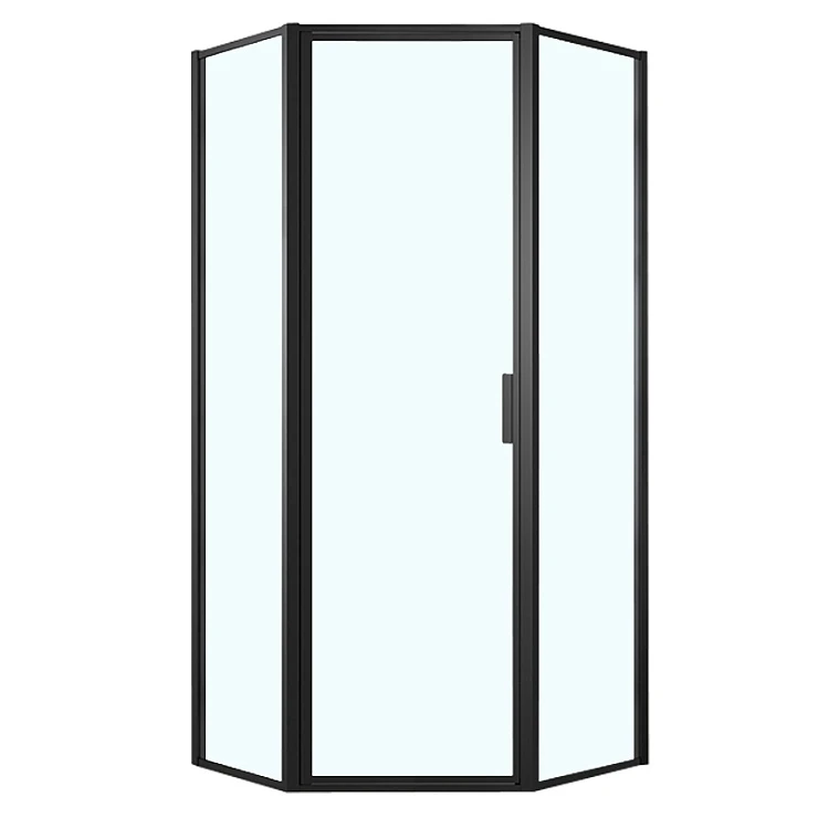 Душевой уголок Azario Richmond 100х100см AZ-NAG3231 1000 Black профиль черный, стекло прозрачное
