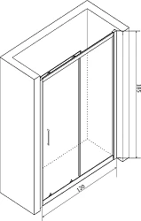 Душевая дверь в нишу RGW Classic CL-14B 120см 32091412-14 профиль черный, стекло прозрачное