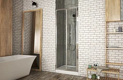 Душевая дверь в нишу Bravat Drop 100x200см BD100.4120A профиль хром, стекло прозрачное